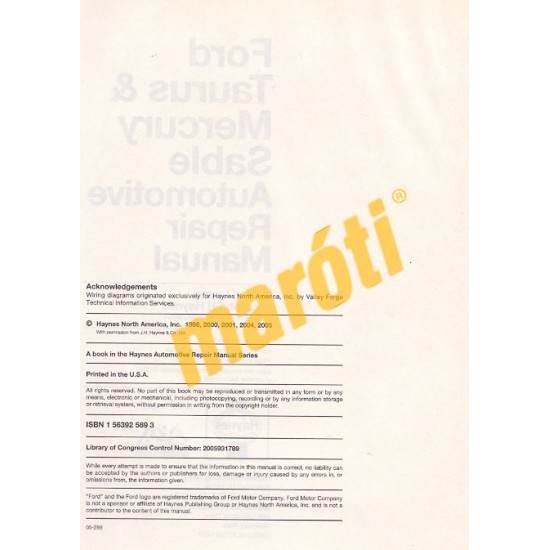 Ford Taurus & Mercury Sable 1996 - 2005