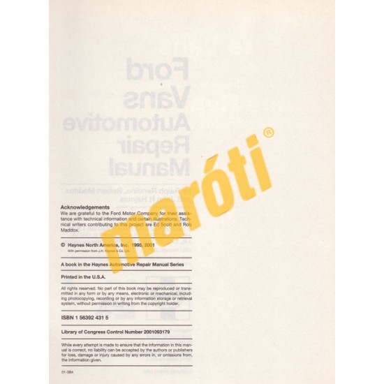 Ford Full-Size Vans 1992 - 2001