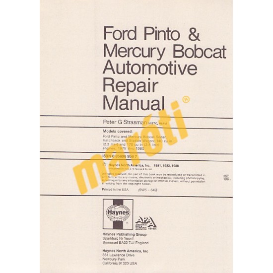Ford Pinto & Mercury Bobcat 1975 - 1980