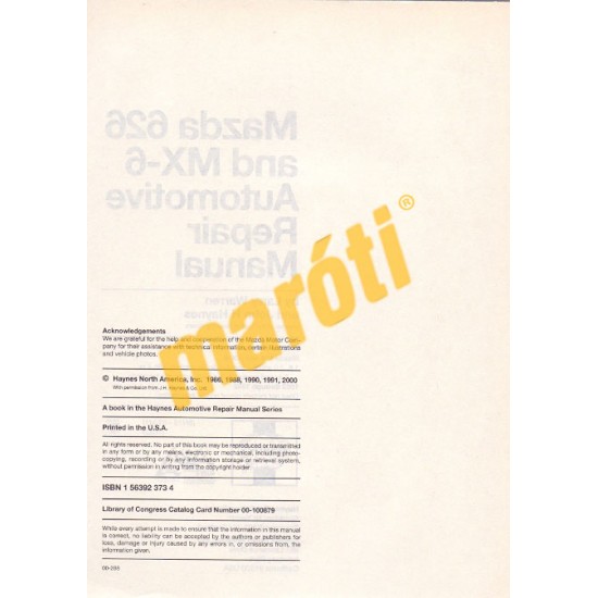 Mazda 626 & MX-6 (FWD)1983 - 1992