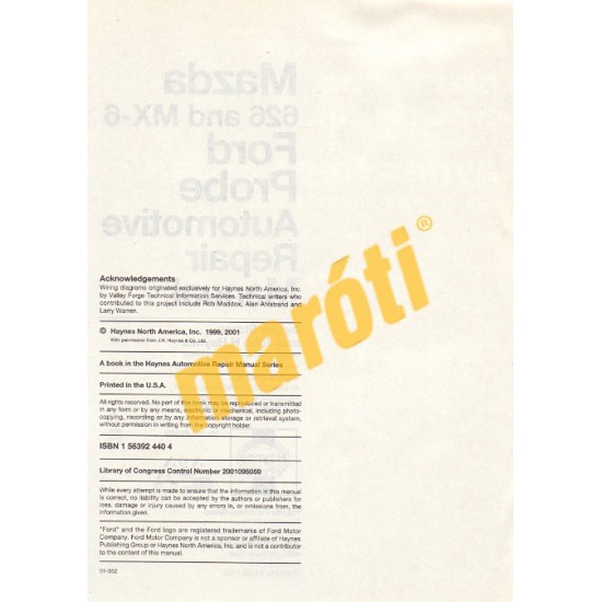 Mazda 626, MX-6 & Ford Probe 1993 - 2001