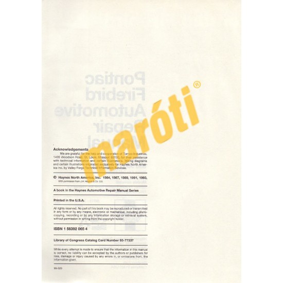 Pontiac Firebird 1982 - 1992