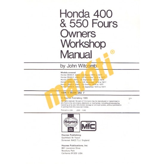 Honda CB400 & CB550 Fours (1973 - 1977)