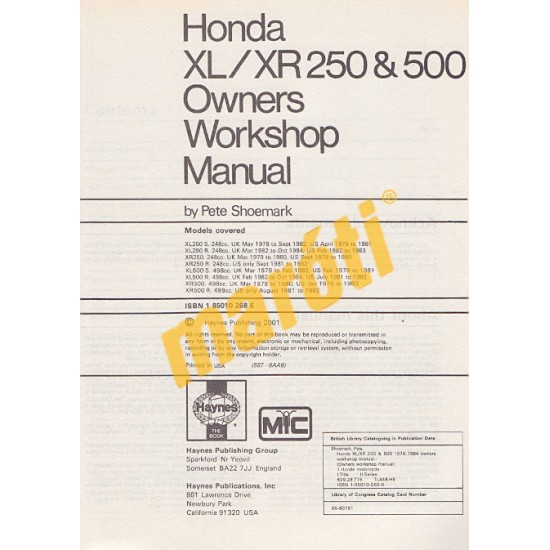Honda XL/XR 250 & 500 (1978 - 1984)