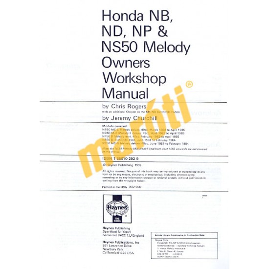 Honda NB, ND, NP & NS50 Melody (1981 - 1985)