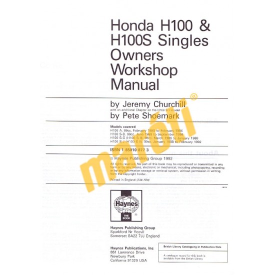 Honda H100 & H100S Singles (1980 - 1992)