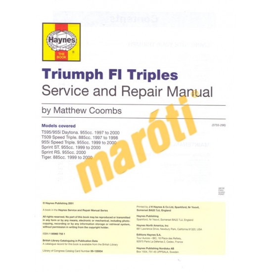 Triumph Daytona, Speed Triple, Sprint & Tiger 1997 -2000