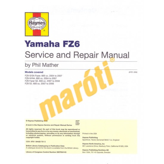 Yamaha FZ6 Fazer 2004 - 2008