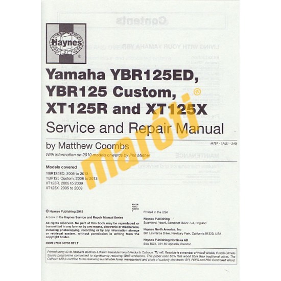 Yamaha YBR125 & XT125R/X 2005 - 2009