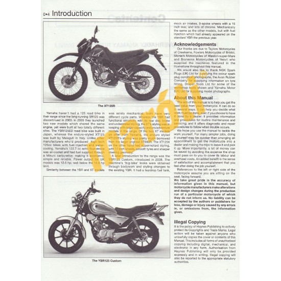 Yamaha YBR125 & XT125R/X 2005 - 2009