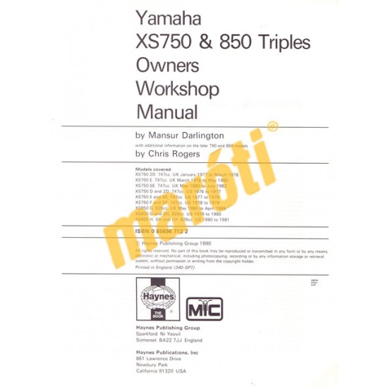 Yamaha XS750 & 850 Triples 1976 - 1985
