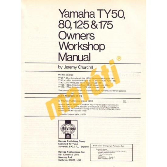 Yamaha TY50, 80, 125 & 175 1974 - 1984