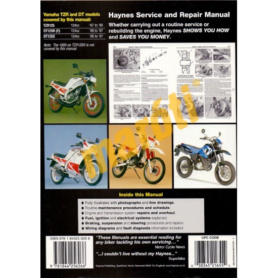 Yamaha TZR125 1987 - 1993 & DT125R/X 1988 - 2007