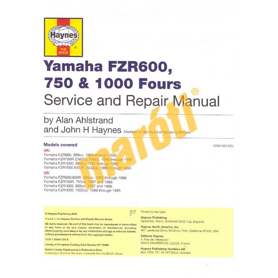 Yamaha FZR600, 750 & 1000, Fours 1987 - 1996