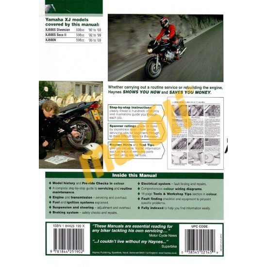 Yamaha XJ600S (Diversion, Seca II) 1992 - 2003 & XJ600N Fours  1995 - 2003