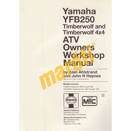 Yamaha YFB250 Timberwolf ATVs 1992 - 1996