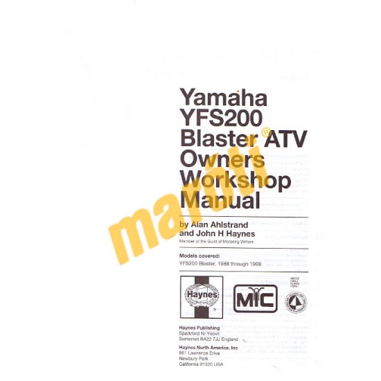 Yamaha YFS200 Blaster ATV 1988 - 2006