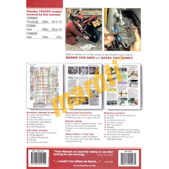 Yamaha YZF600R Thundercat, FZS600 Fazer 1996 - 2003