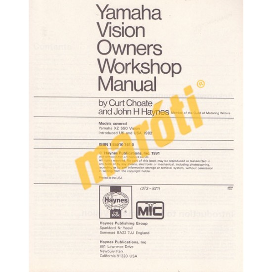 Yamaha XZ550 VISION V-Twins 1982