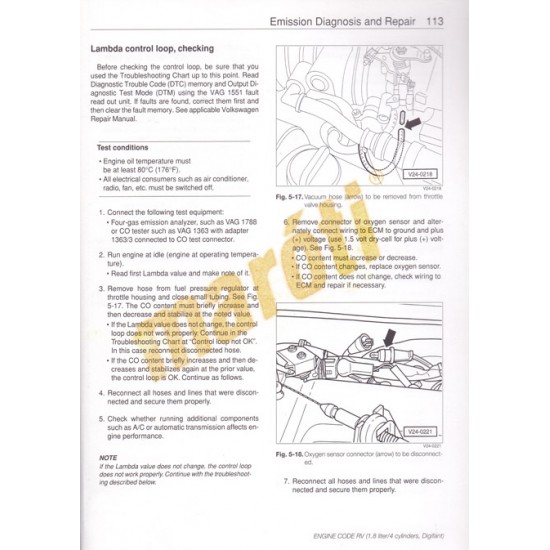 Volkswagen (I/M) Emission Test Handbook 1980-1997