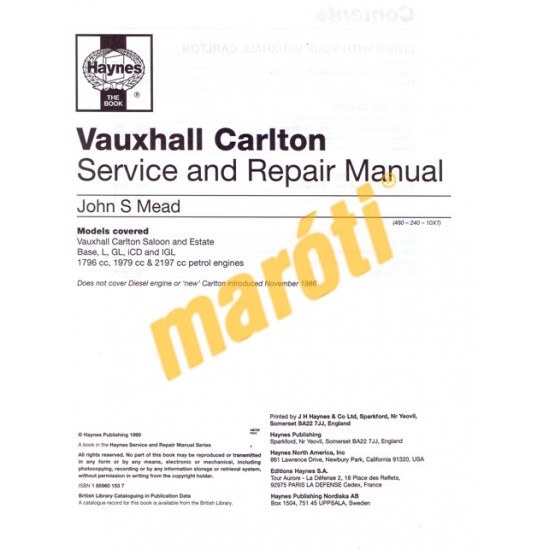 Vauxhall Carlton Petrol (Oct 1978 to Oct 1986)