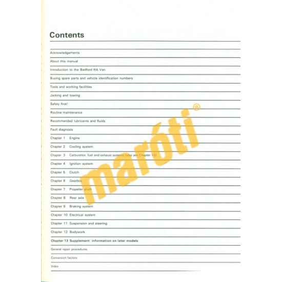 Bedford HA VAN (összes model 1964-1983)