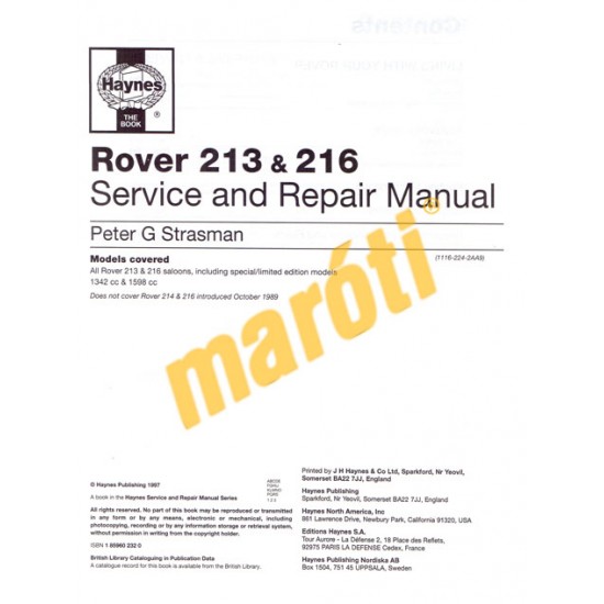 Rover 213 & 216 A to G registration (1984-1989)