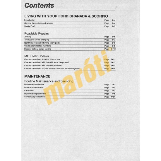 Ford Granada & Scorpio Petrol (Mar 85 - 1994) B to M