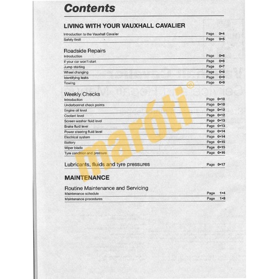 Vauxhall Cavalier Petrol (Oct 88 - 1995) F to N