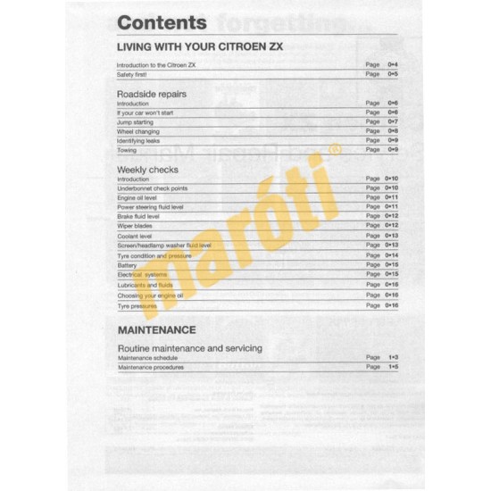 Citroen ZX Petrol (1991 - 1998) H to S