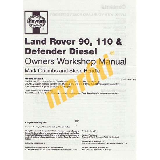 Land Rover 90, 110 & Defender Diesel (1983 - 07) up to 56