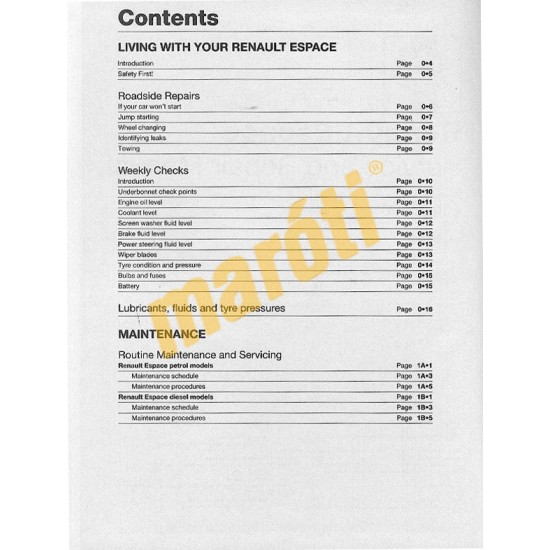 Renault Espace Petrol & Diesel (1985 - 1996) C to N