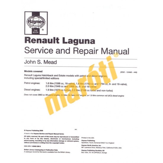 Renault Laguna Petrol & Diesel (1994 - 00) L to W