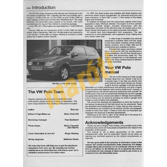 VW Polo Hatchback Petrol & Diesel (1994 - 1999) M to S