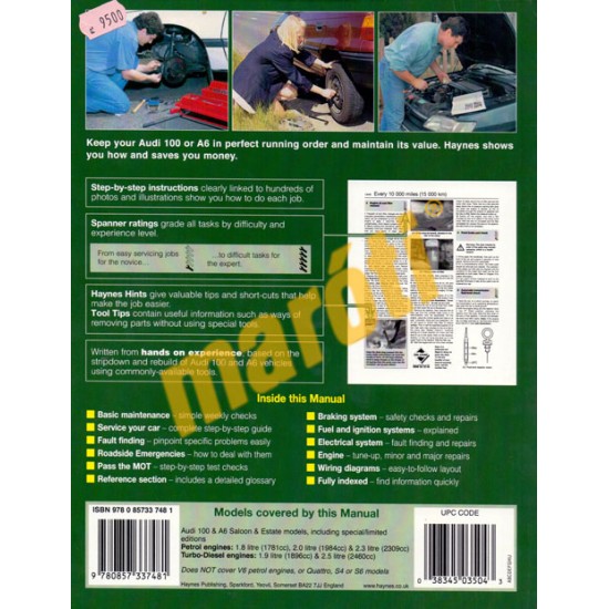 Audi 100 & A6 Petrol & Diesel (May 91 - May 97) H to P