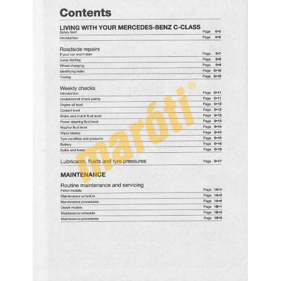 Mercedes-Benz C-Class Petrol & Diesel (1993 - Aug 00) L to W