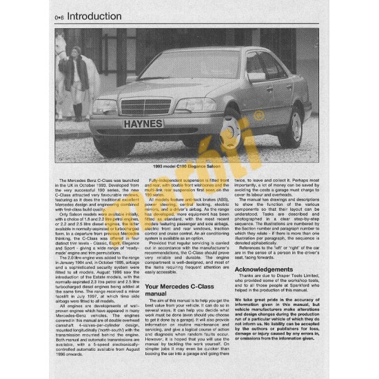Mercedes-Benz C-Class Petrol & Diesel (1993 - Aug 00) L to W
