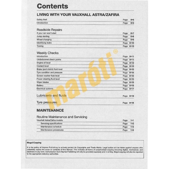 Vauxhall/Opel Astra & Zafira Diesel (Feb 98 - Apr 04) Diesel