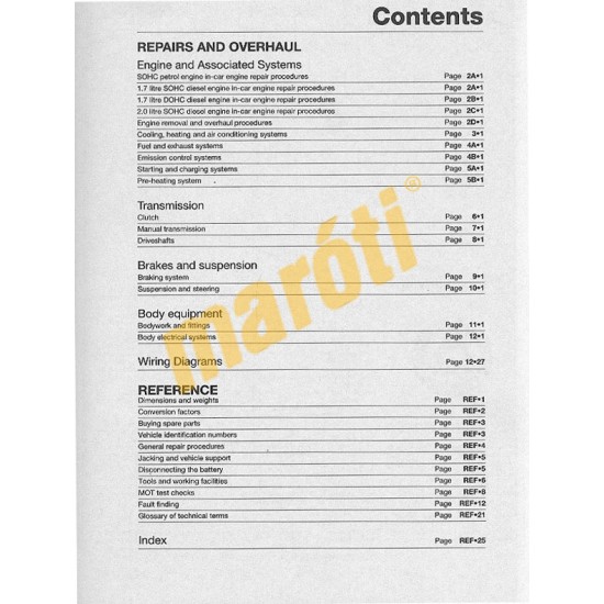Vauxhall/Opel Astra & Zafira Diesel (Feb 98 - Apr 04) Diesel