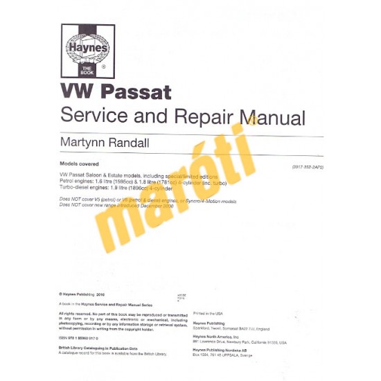 VW Passat 4-cyl Petrol & Diesel (Dec 96 - Nov 00) P to X