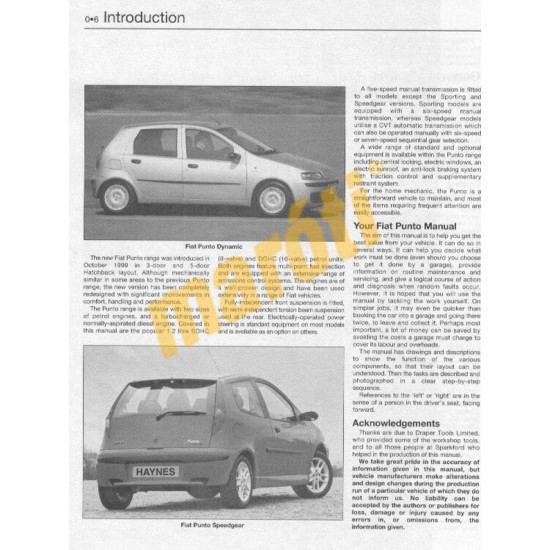 Fiat Punto Petrol (Oct 99 - July 03) V to 03