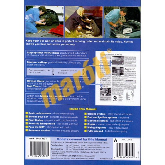 VW Golf & Bora 4-cyl Petrol & Diesel (01 - 03) X to 53