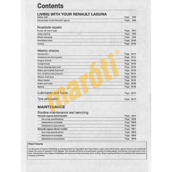 Renault Laguna Petrol & Diesel (Feb 01 - May 07)