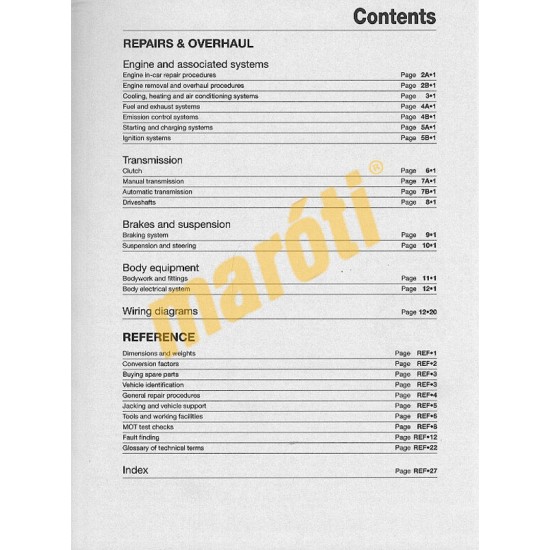 Toyota Corolla Petrol (July 97 - Feb 02) P to 51
