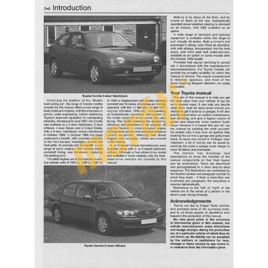 Toyota Corolla Petrol (July 97 - Feb 02) P to 51