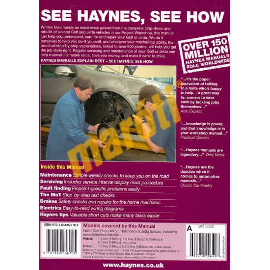 VW Golf & Jetta Petrol & Diesel (04 - 07) 53 to 07