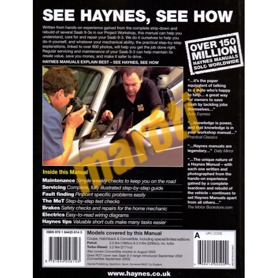 Saab 9-3 Petrol & Diesel (1998 - Aug 02) R to 02