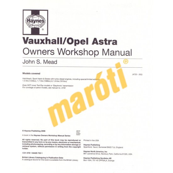 Vauxhall/Opel Astra Diesel (May 04 - 08) 04 to 08