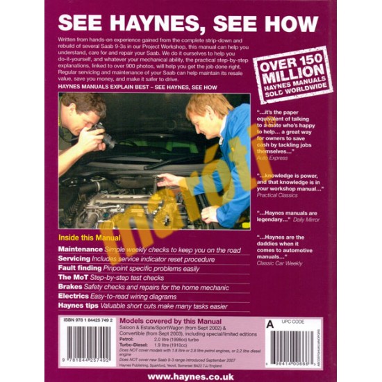 Saab 9-3 Petrol & Diesel (Sept 02 - Sept 07) 52 to 57
