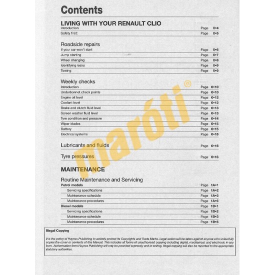Renault Clio Petrol & Diesel (Oct 05 - May 09) 55 to 09